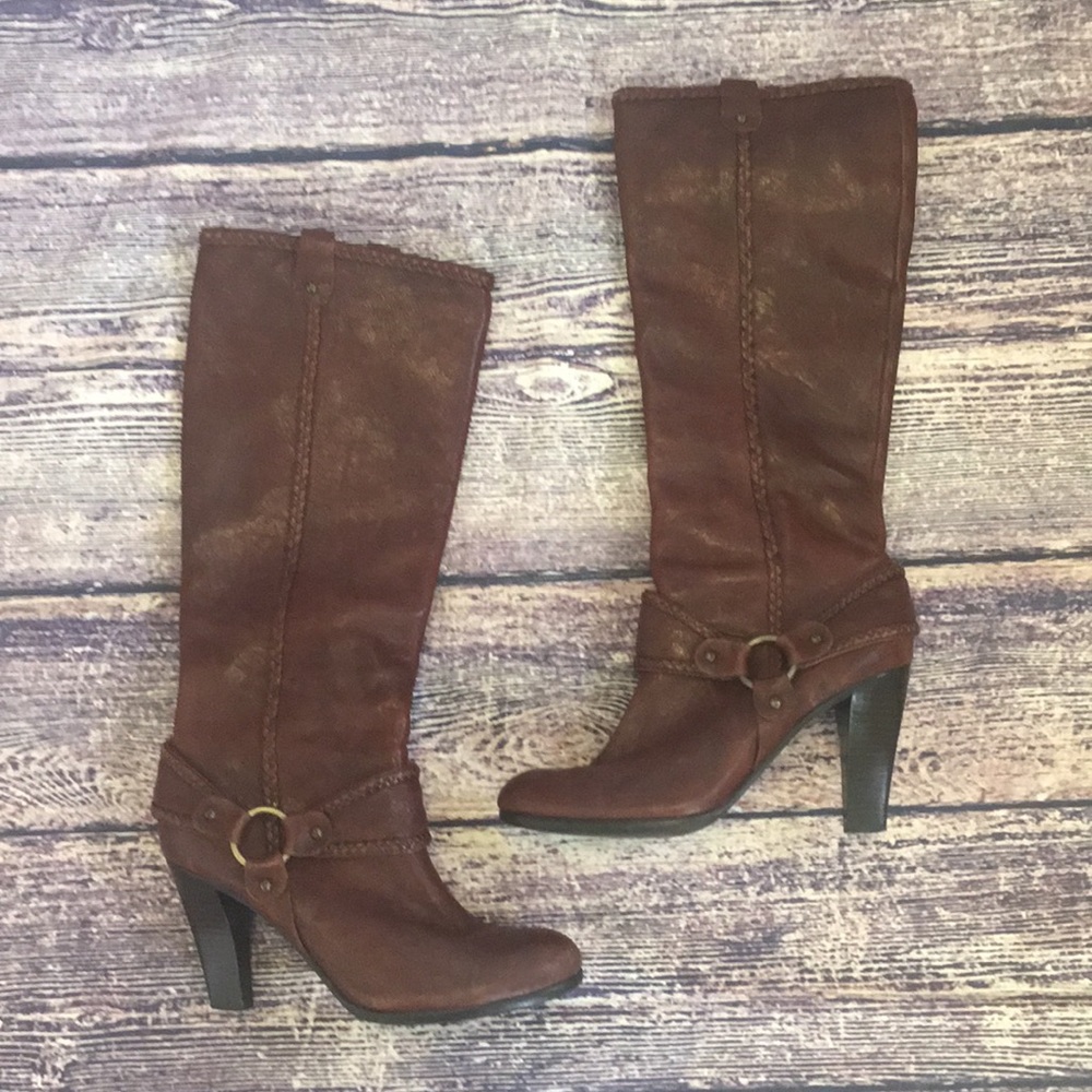 Frye Sz 9.5 Vicki Tail Harness Boots Brown